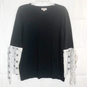 LOFT Sweater Womens Large Cotton Stretch Breathable Dark Boho Chic Fairygoth